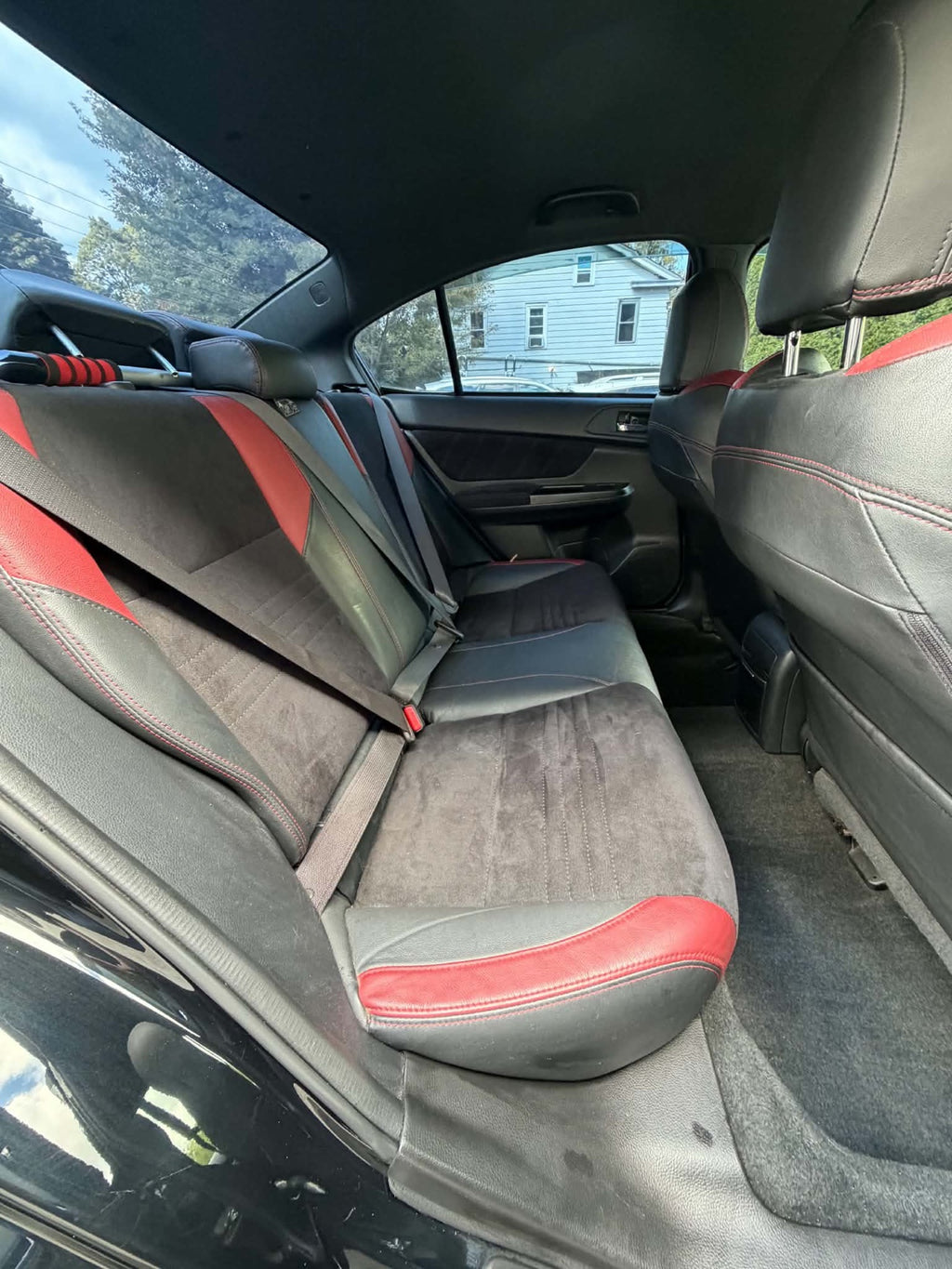 2016 Subaru WRX STI rear seats in black and red, for sale