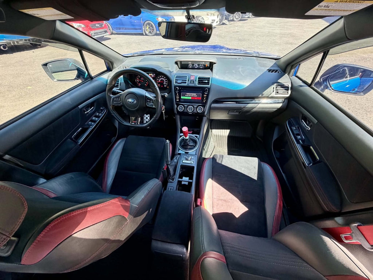 2019 Subaru WRX STI interior with black and red sport seats, for sale