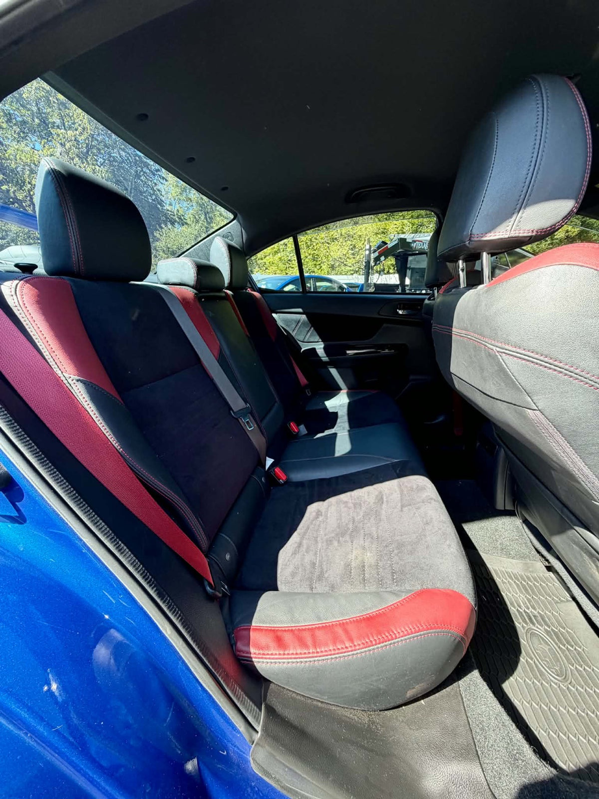 2019 Subaru WRX STI rear seats in black and red, for sale