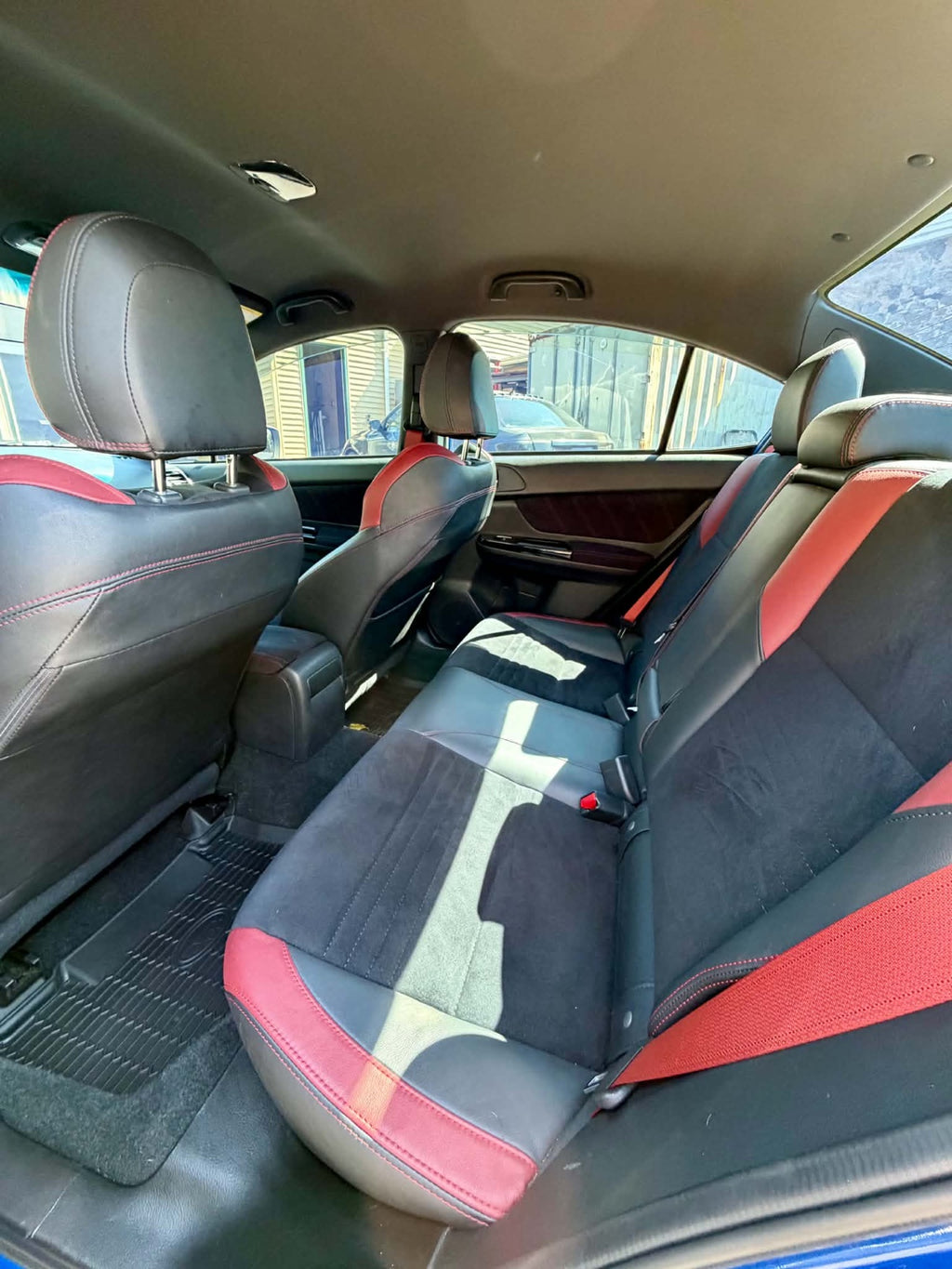 2019 Subaru WRX STI rear seats in black and red, for sale