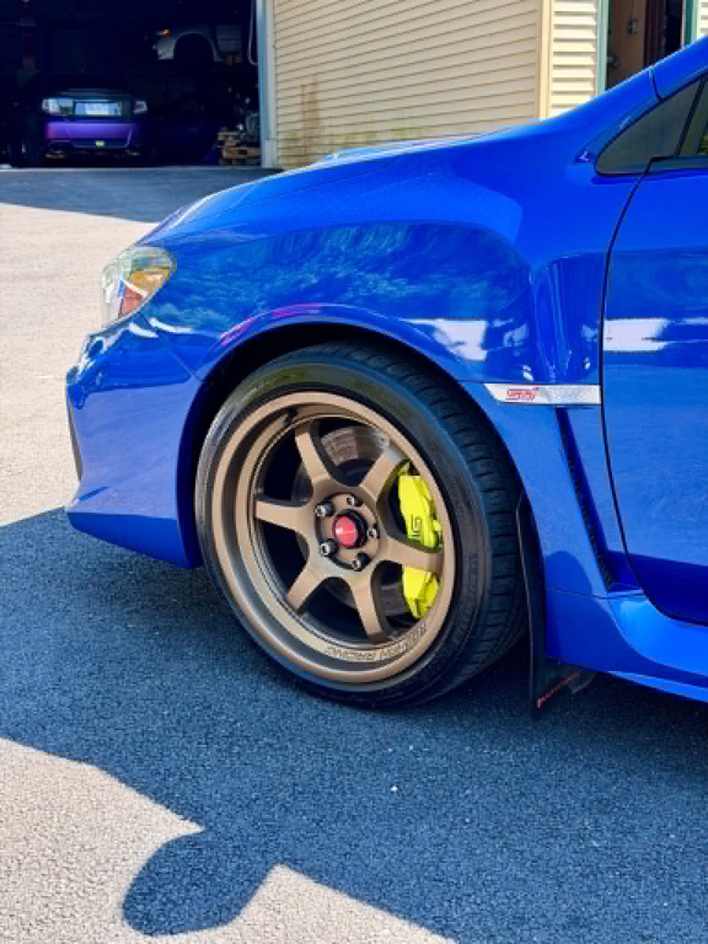 2019 Subaru WRX STI bronze wheel with yellow Brembo brake caliper, for sale