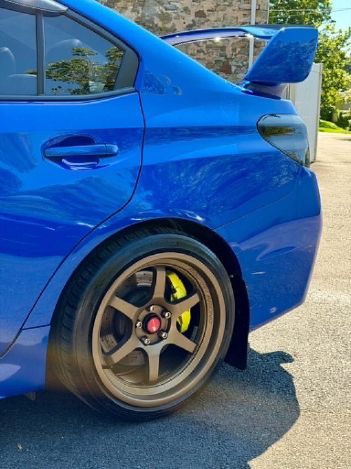 2019 Subaru WRX STI rear three-quarter view in blue, for sale