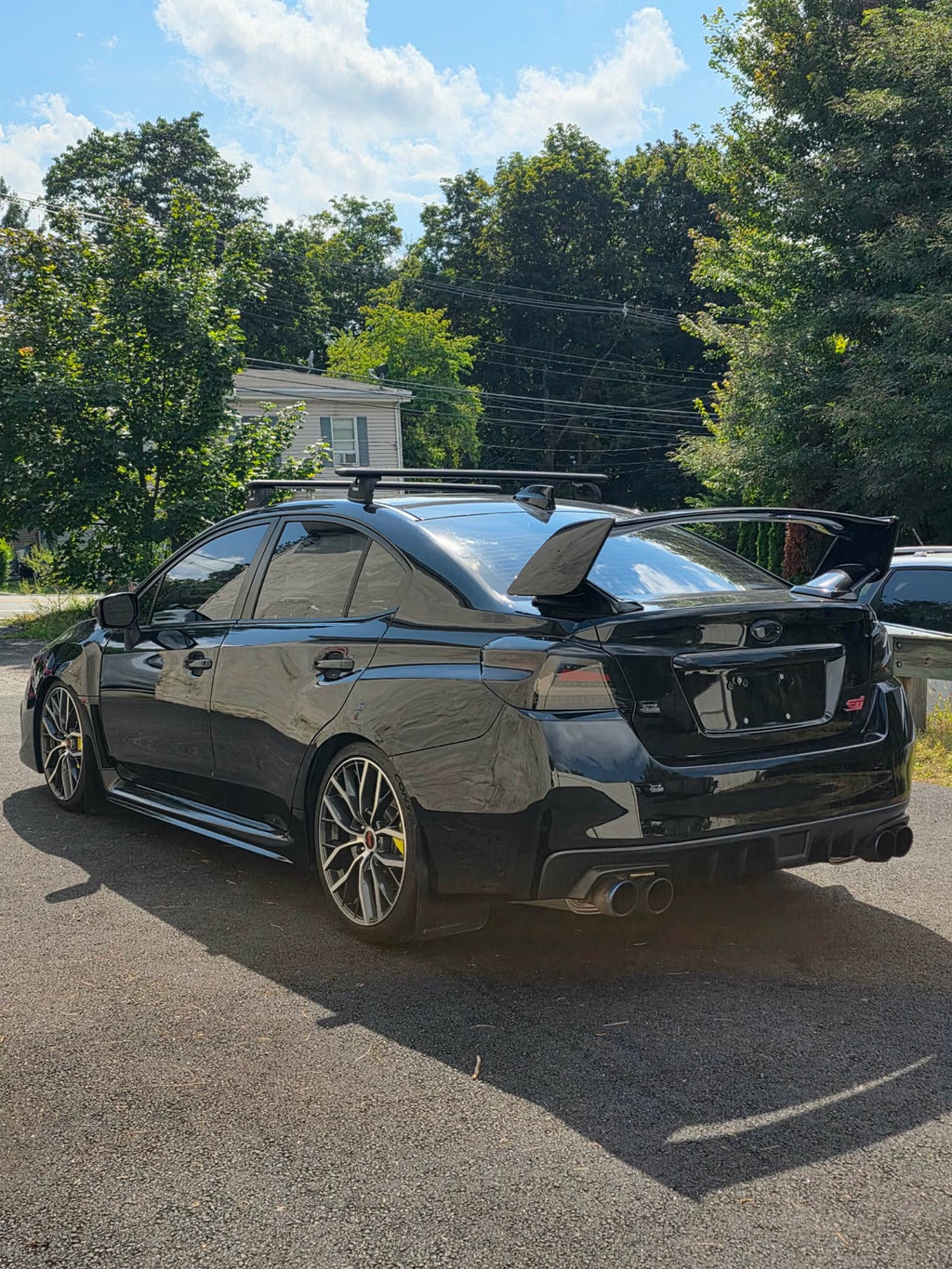 2020 Subaru WRX STI rear three-quarter view with roof rack, for sale